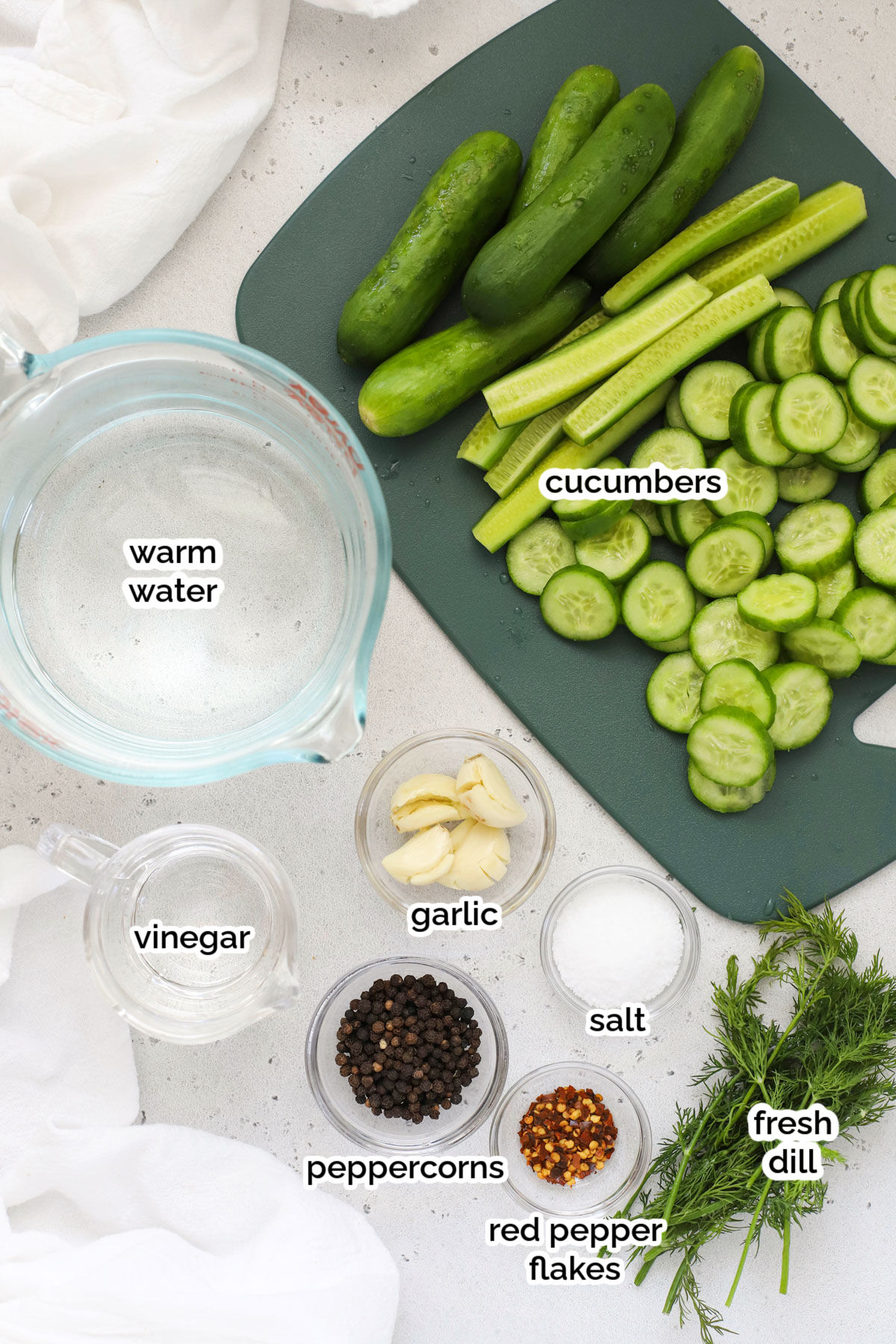 ingredients for refrigerator dill pickles
