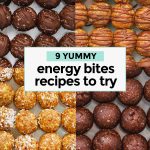 collage of different flavors of energy bites