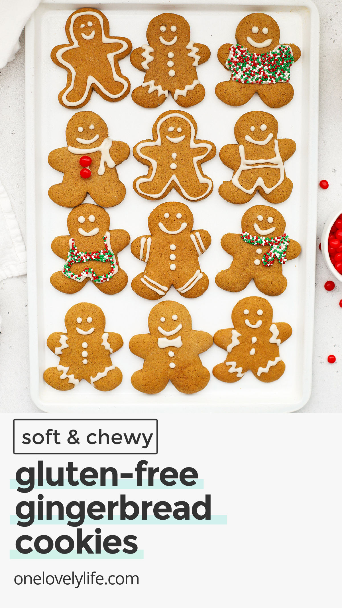 Gluten-Free Gingerbread Cookies - These soft gluten-free gingerbread cookies are the perfect holiday treat. Use this dough to make gluten-free gingerbread men, snowflakes, ornaments, trees, and more! // Gluten Free Holiday Cookies // Gluten Free Christmas Cookies // Gluten Free Gingerbread Recipe / The Best Gluten-Free Gingerbread Cookies