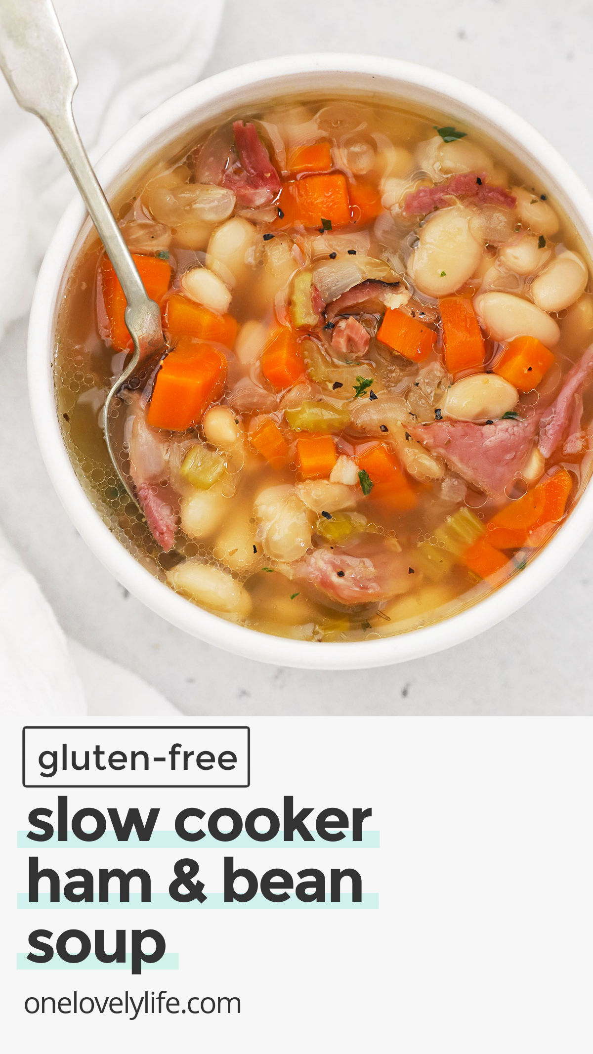Slow Cooker Ham And Bean Soup - This Cozy Clay Pot Ham Bean Soup is The perfect way to use leftover ham from the holidays! You