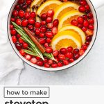 christmas simmer pot with cranberries and orange