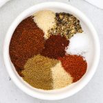 gluten free chili seasoning mix in a white bowl