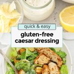 Gluten-Free Caesar Salad Dressing in a glass jar