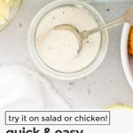 Gluten-Free Caesar Salad Dressing in a glass jar