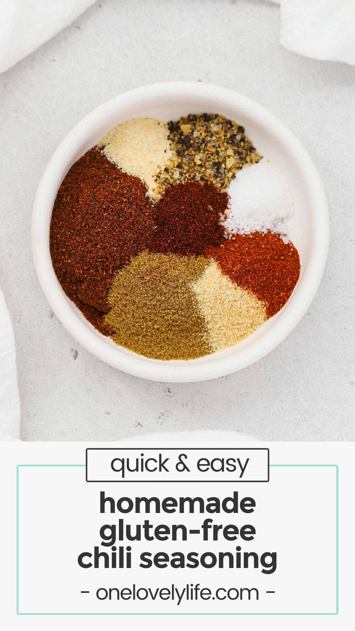 This easy gluten-free chili seasoning mix is a delicious blend that makes homemade chili taste incredible. (Naturally vegan, paleo & whole30) // gluten free chili seasoning / gluten free chili seasoning packet / the best gluten-free chili seasoning / gluten free chili seasoning brands / gluten free chili spices / gluten free chili spice mix / gluten free chili packet / gluten free spice mix / homemade chili seasoning / homemade gluten free chili seasoning