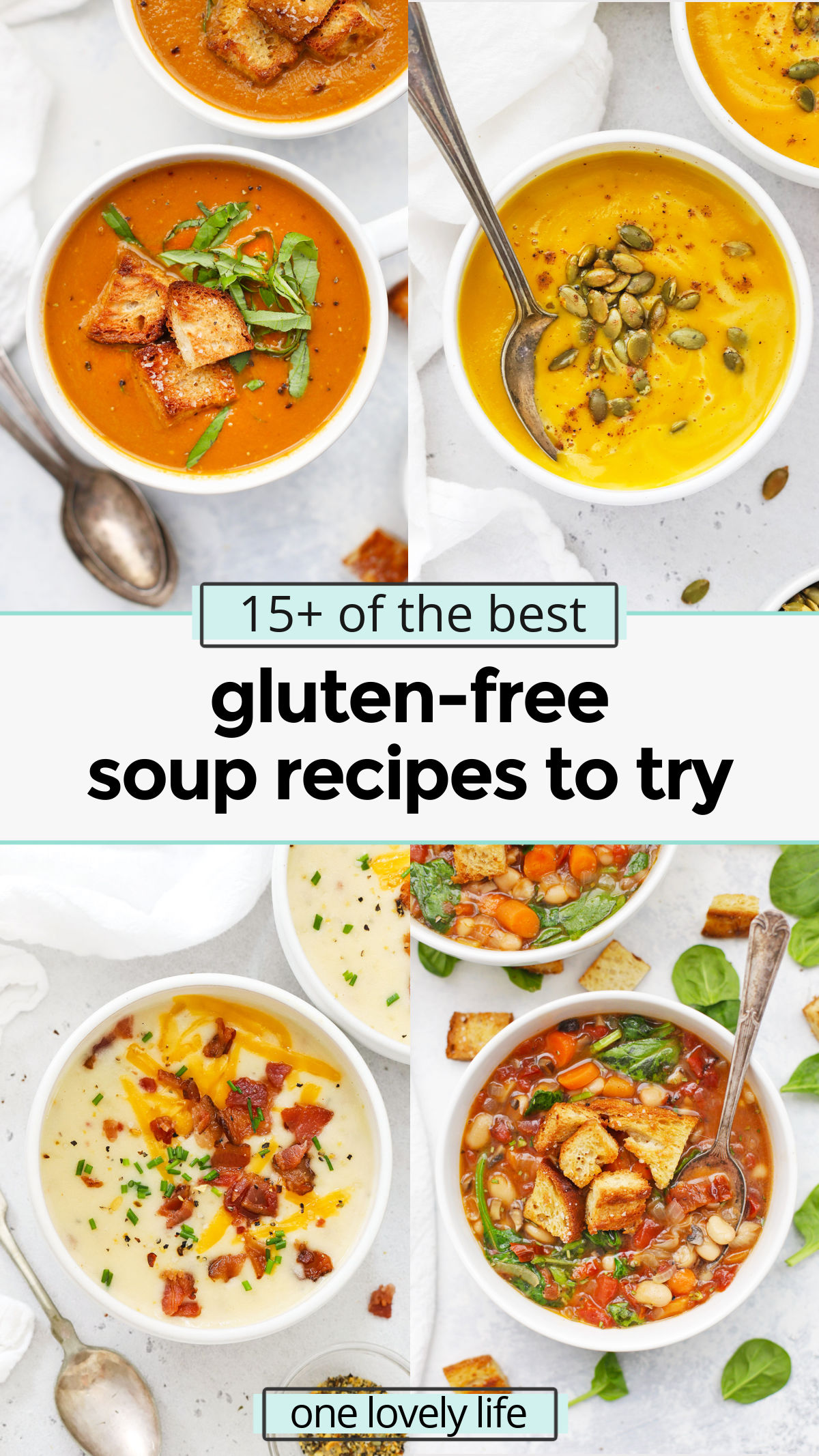 Love a cozy bowl of soup? You're in the right place! We rounded up 15+ of our most popular & best gluten-free soup recipes for your next soup craving! // gluten-free soup to try / healthy gluten-free soup recipes / healthy soup recipes / healthy soups / meal plan ideas / gluten-free meal plan / popular gluten-free soup recipes / the best gluten-free soup recipes