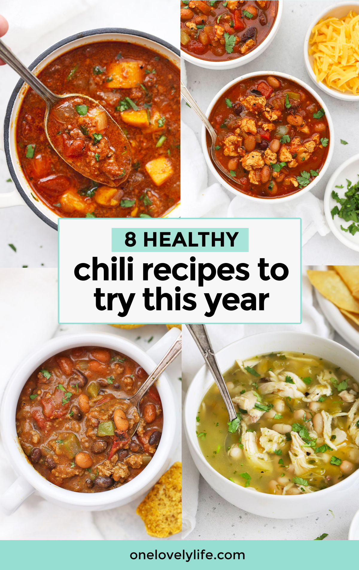 We LOVE healthy chili recipes and these easy recipes always deliver! Choose from gluten-free, paleo, and vegetarian options! // instant pot chili recipe // slow cooker chili recipe // crock pot chili recipe // crockpot chili recipe // vegan chili recipe // paleo chili recipe // gluten free chili recipes / healthy chili recipe / healthy dinner recipes // healthy lunch recipes / easy chili recipes / gluten free chili recipes / gluten free chili recipe