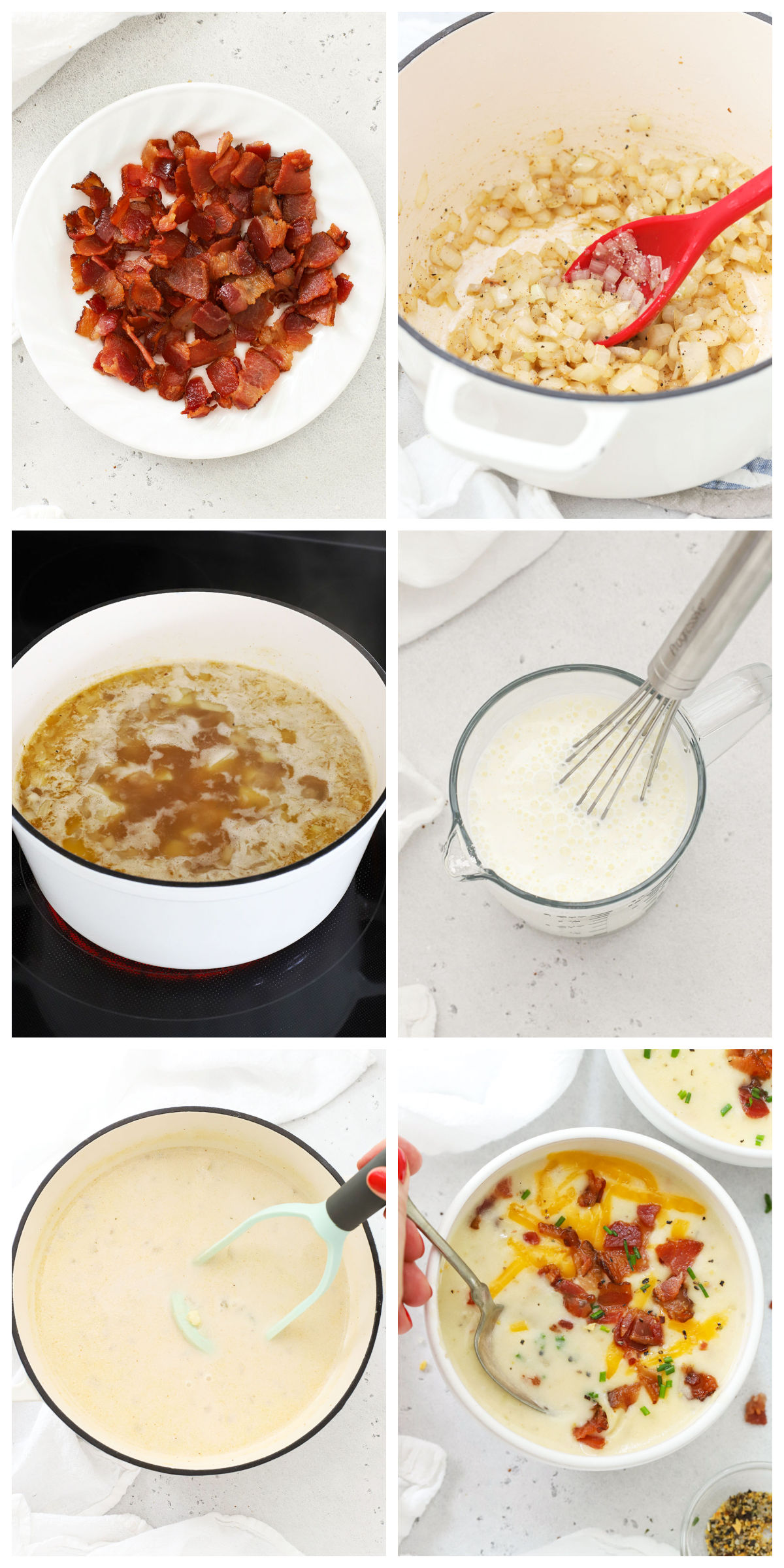step by step instructions for making gluten-free potato soup