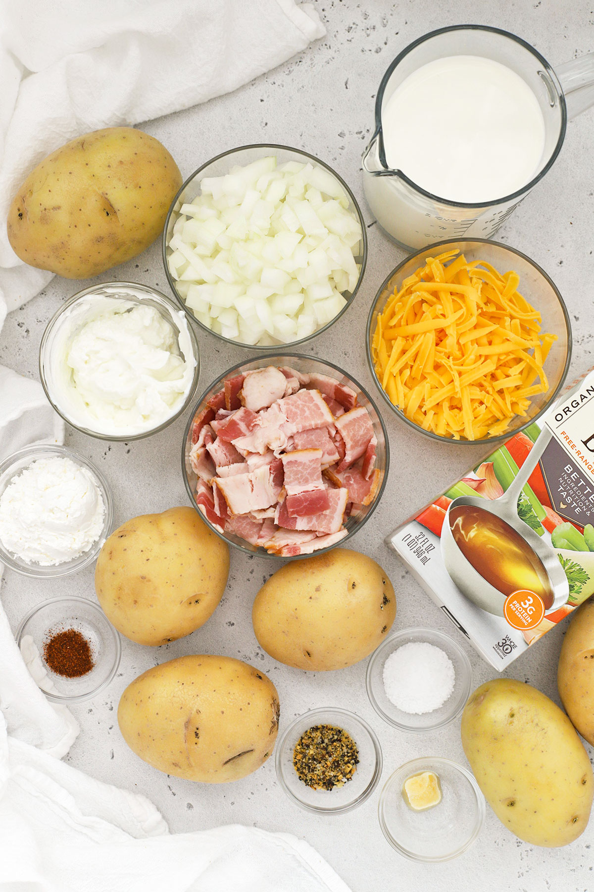 Ingredients for gluten-free potato soup