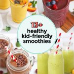 collage of kids smoothies
