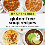collage of gluten-free soup recipes