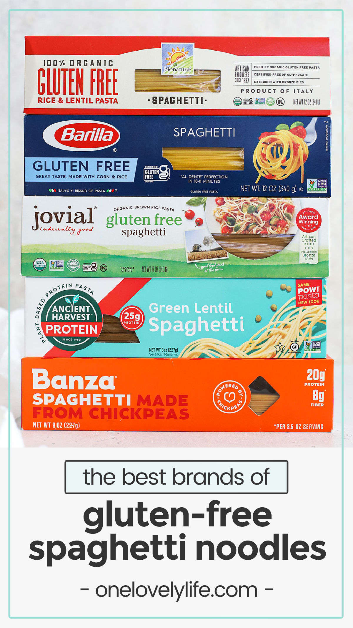 Wondering which brands of spaghetti noodles are gluten-free? We're sharing 5 popular brands, plus which gluten-free spaghetti is the best! / gluten free spaghetti brands / the best gluten free spaghetti / gluten free spaghetti pasta brands / gluten free spaghetti noodles brands / best gluten free spaghetti options / best gluten free pasta
