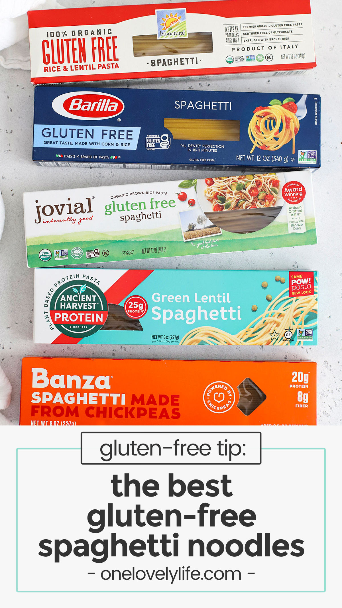 Wondering which brands of spaghetti noodles are gluten-free? We're sharing 5 popular brands, plus which gluten-free spaghetti is the best! / gluten free spaghetti brands / the best gluten free spaghetti / gluten free spaghetti pasta brands / gluten free spaghetti noodles brands / best gluten free spaghetti options / best gluten free pasta