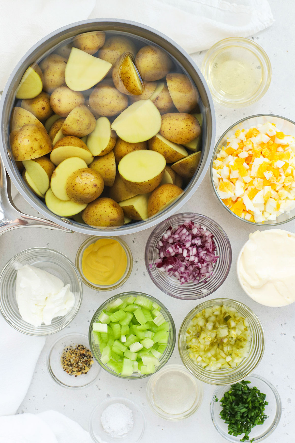 Ingredients for gluten-free potato salad