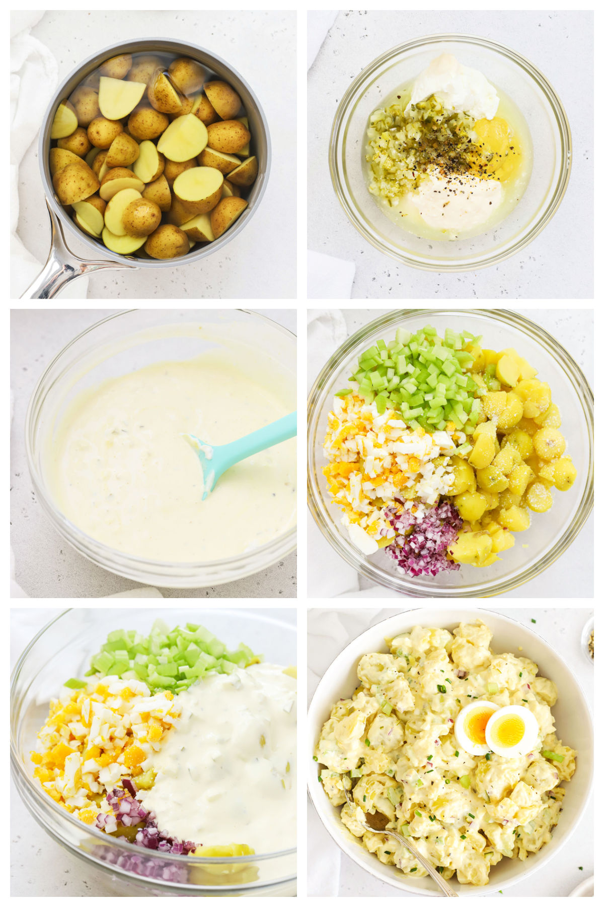 making gluten-free potato salad step by step