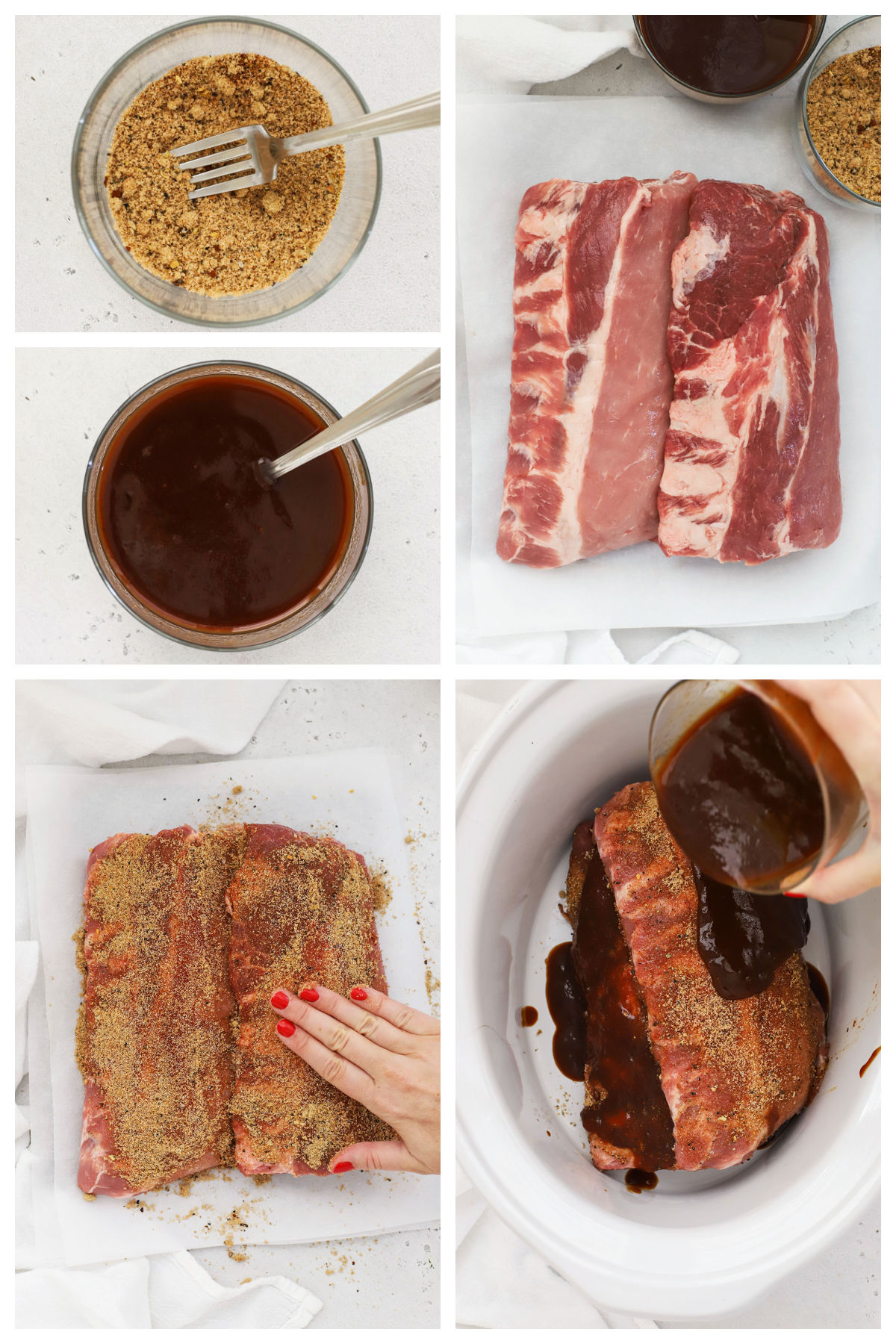 making slow cooker ribs step by step