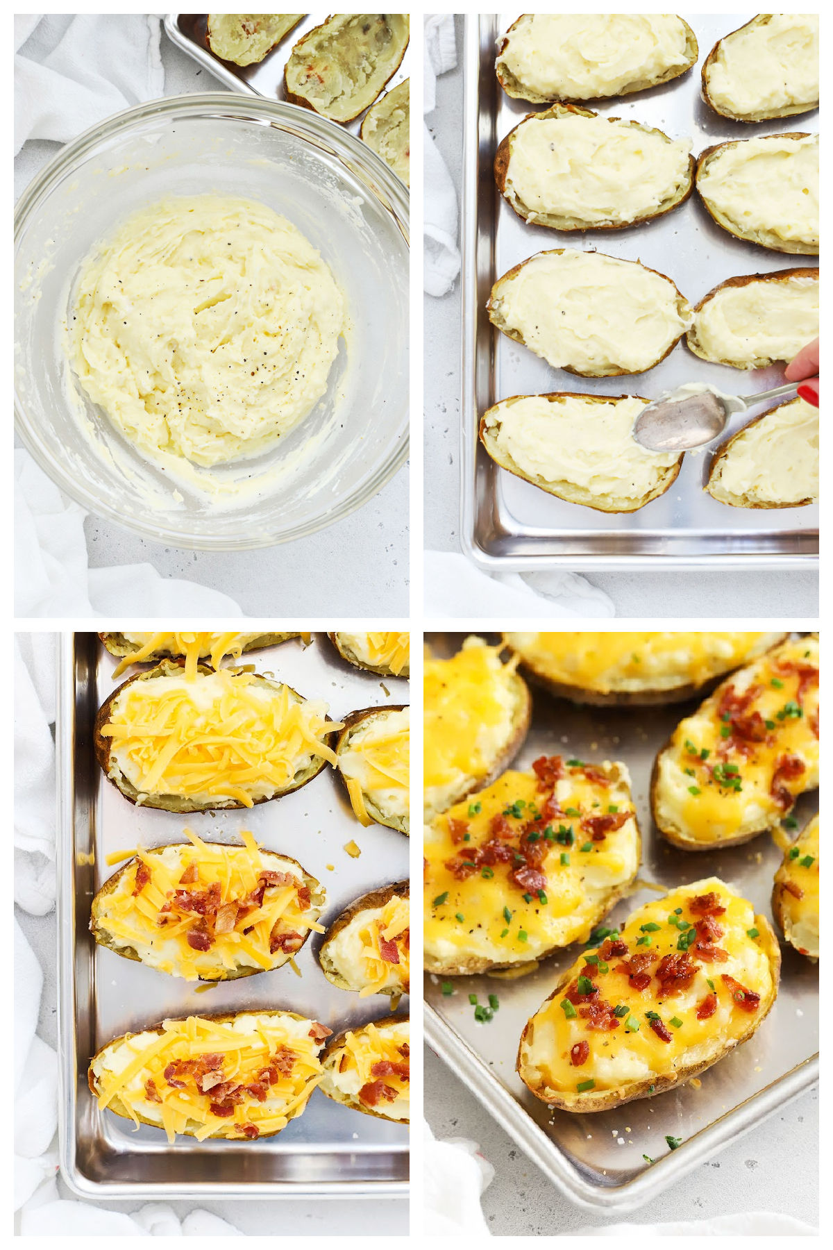 Making twice baked potatoes step by step