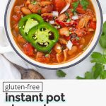 instant pot charro beans in a white bowl