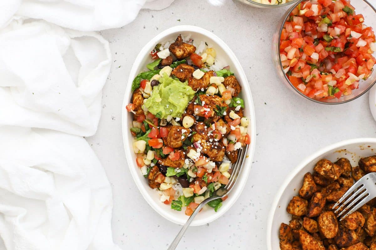 Healthy Chipotle Chicken Burrito Bowls - One Lovely Life