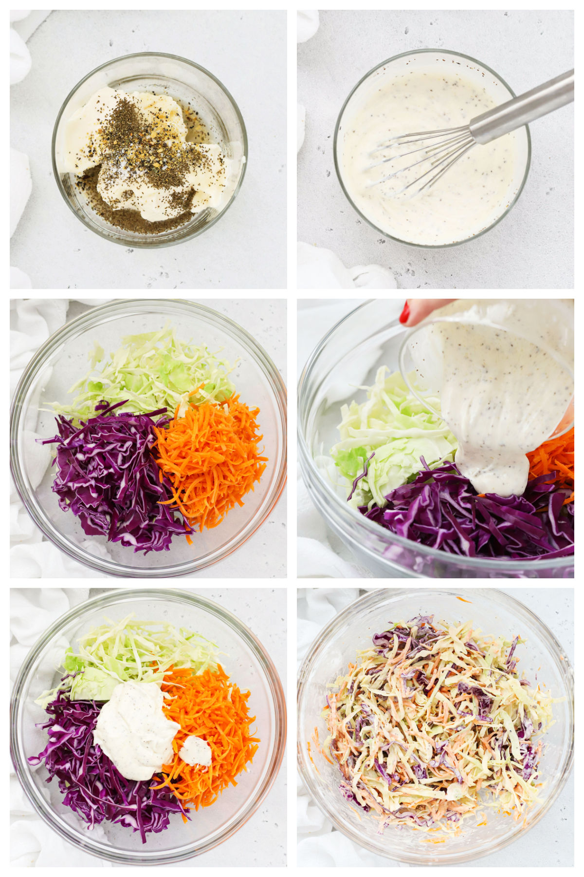making gluten-free coleslaw step by step