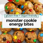 monster cookie energy bites with m&ms