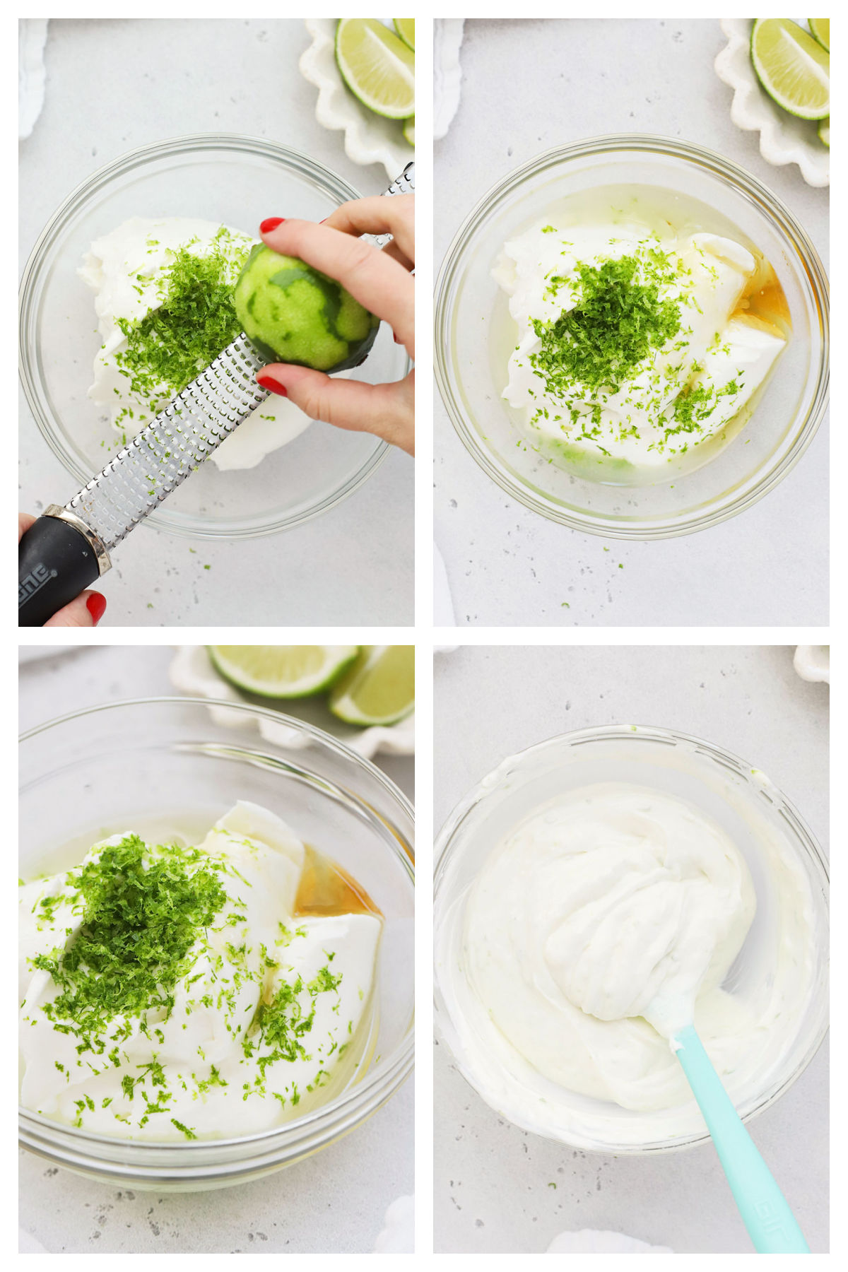making lime greek yogurt step by step