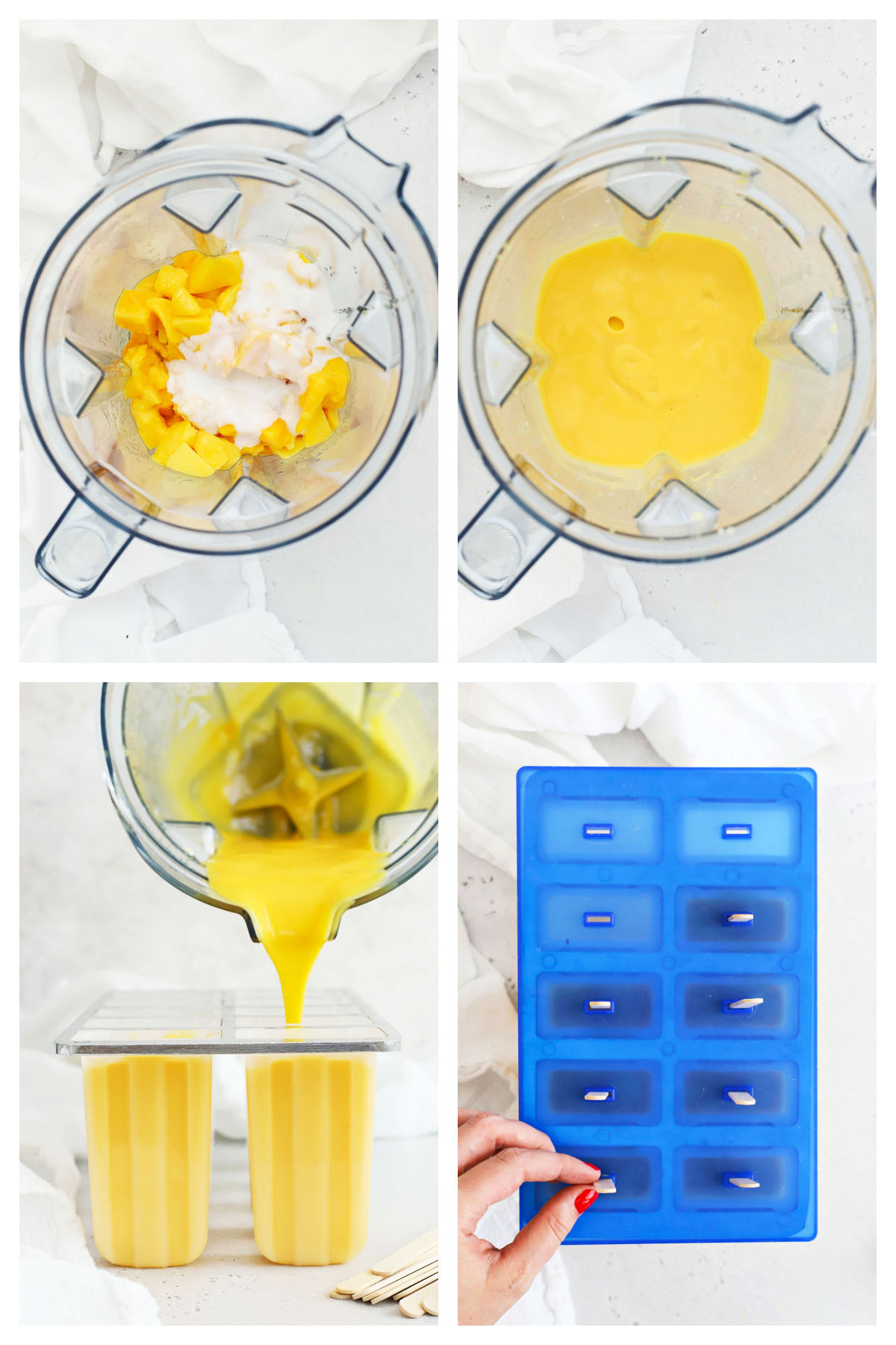 making mango lime popsicles step by step