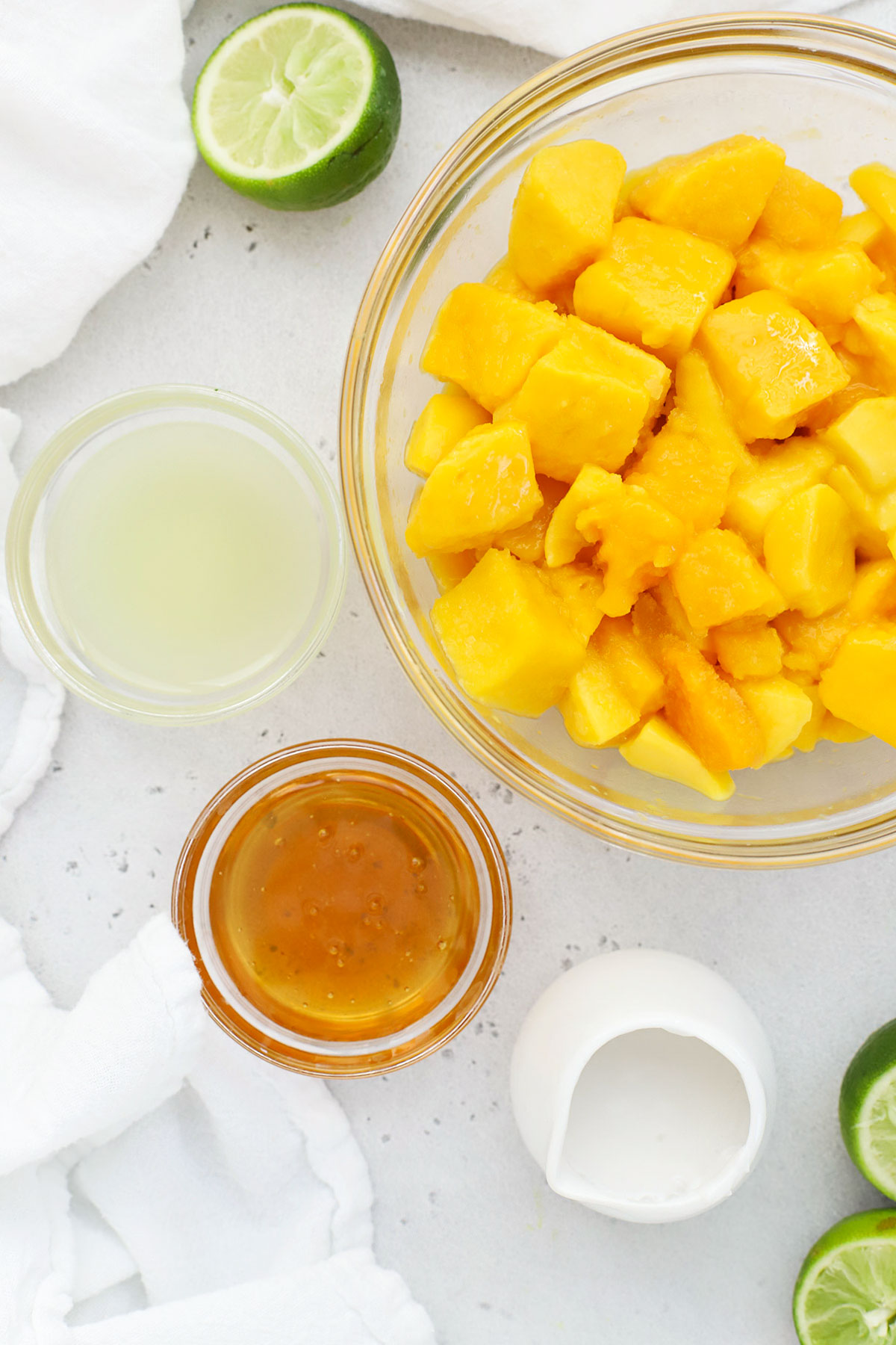 ingredients for mango lime popsicles