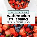 watermelon fruit salad with cherries and berries