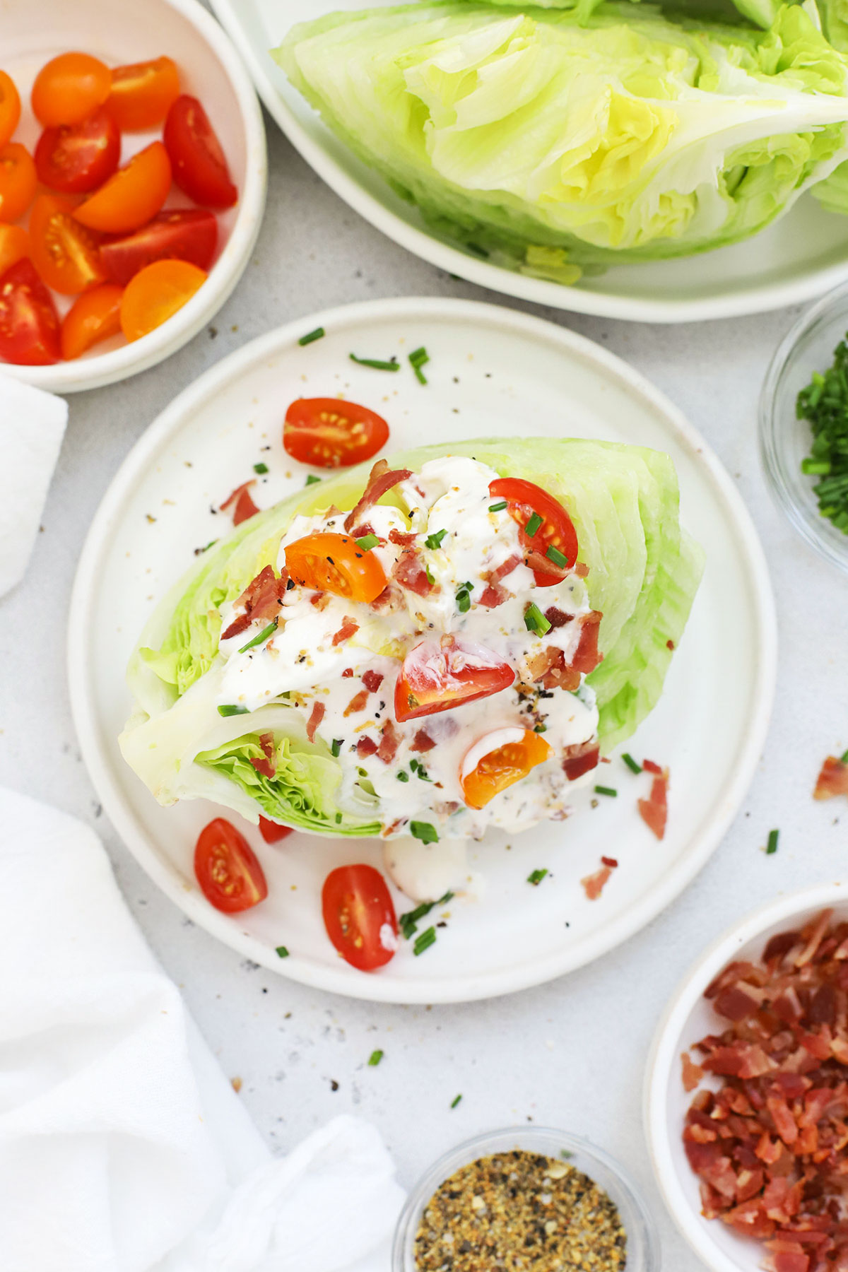 classic wedge salad with bacon