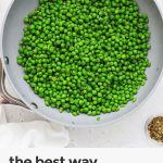 seasoned peas in a skillet