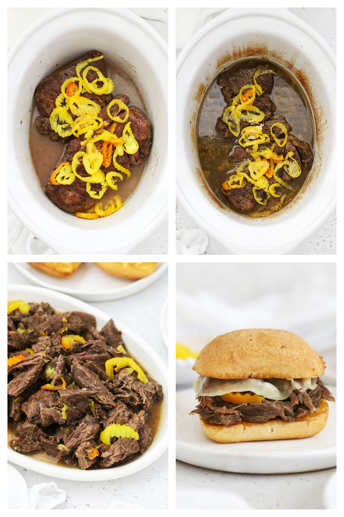 making Italian beef sandwiches step by step