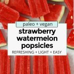 strawberry watermelon popsicles on a white background