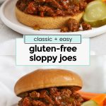 gluten-free sloppy joe sauce on a gluten-free bun