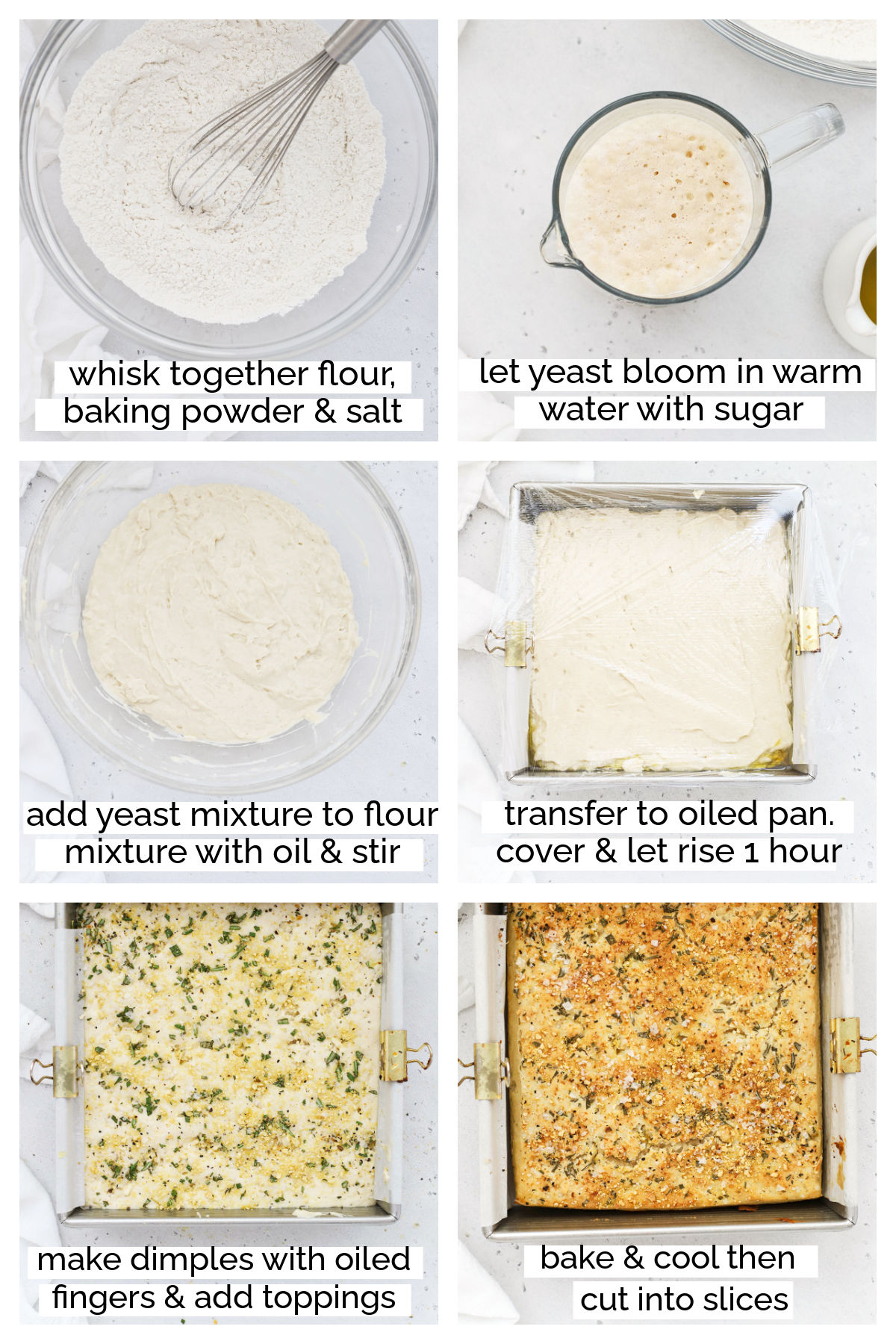 making gluten-free focaccia step by step