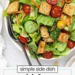 bowl of gluten-free house salad with croutons