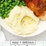 gluten-free mashed potatoes with roasted chicken, glazed carrots and peas