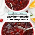 gluten free cranberry sauce in a white bowl