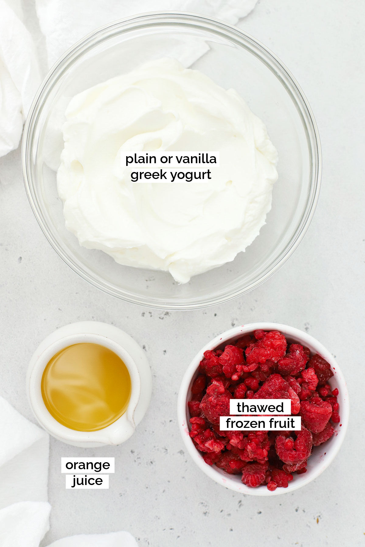 ingredients for homemade fruit on the bottom yogurt