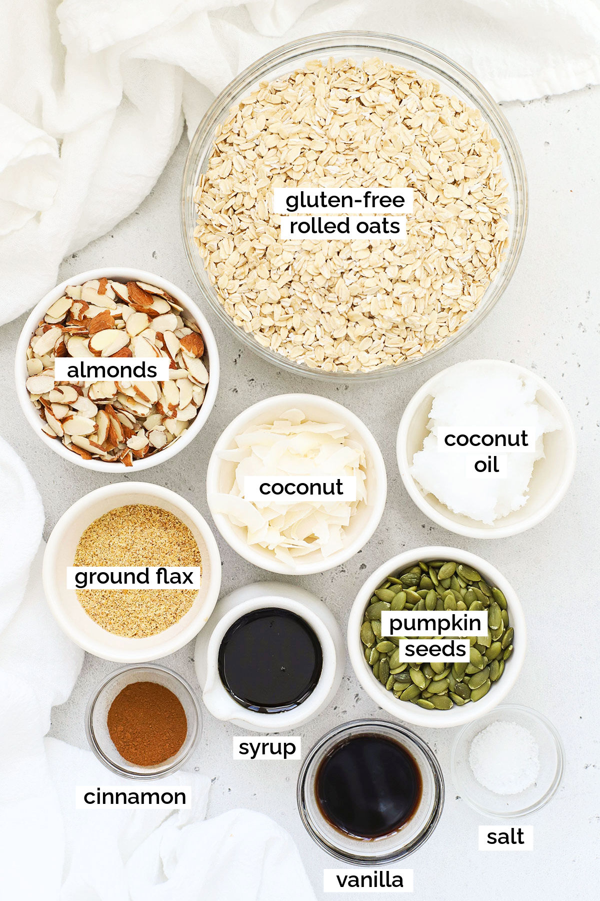 ingredients for homemade gluten-free granola