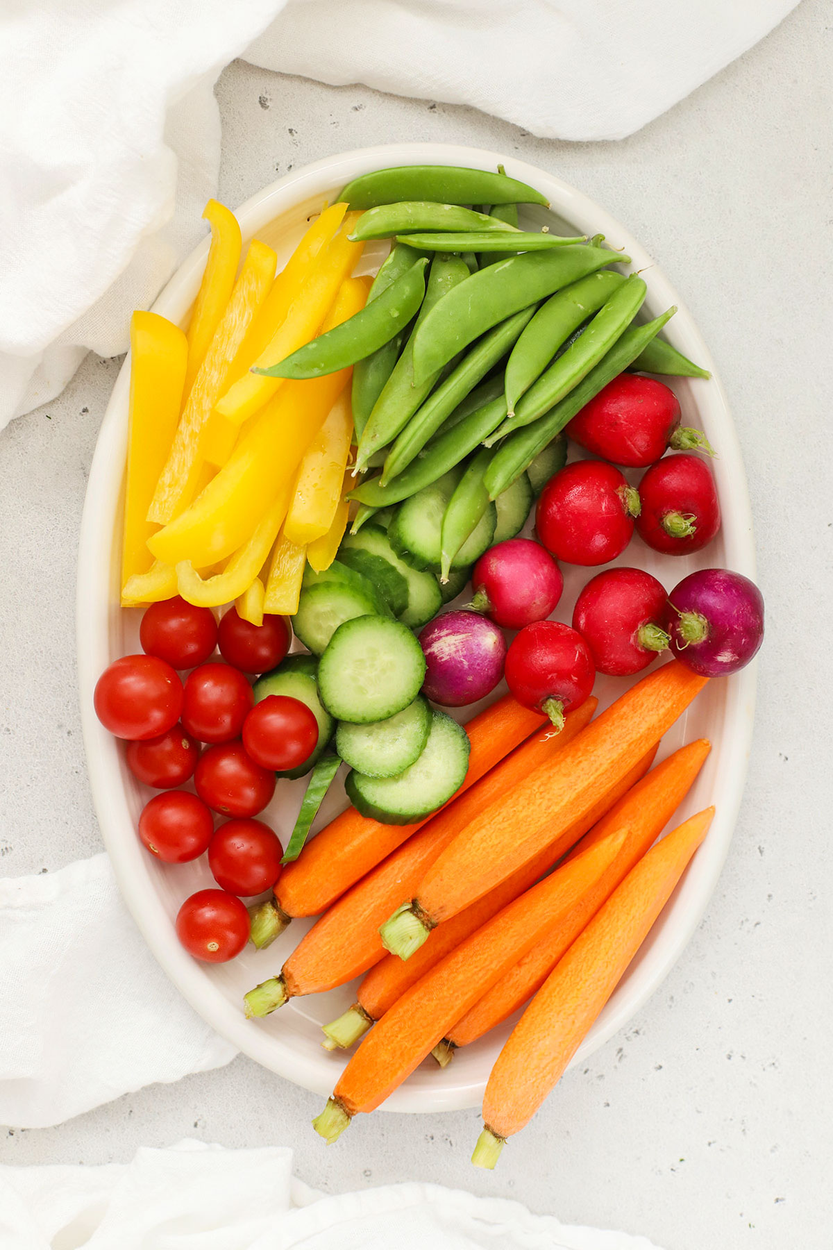 colorful fresh veggies to serve with dip