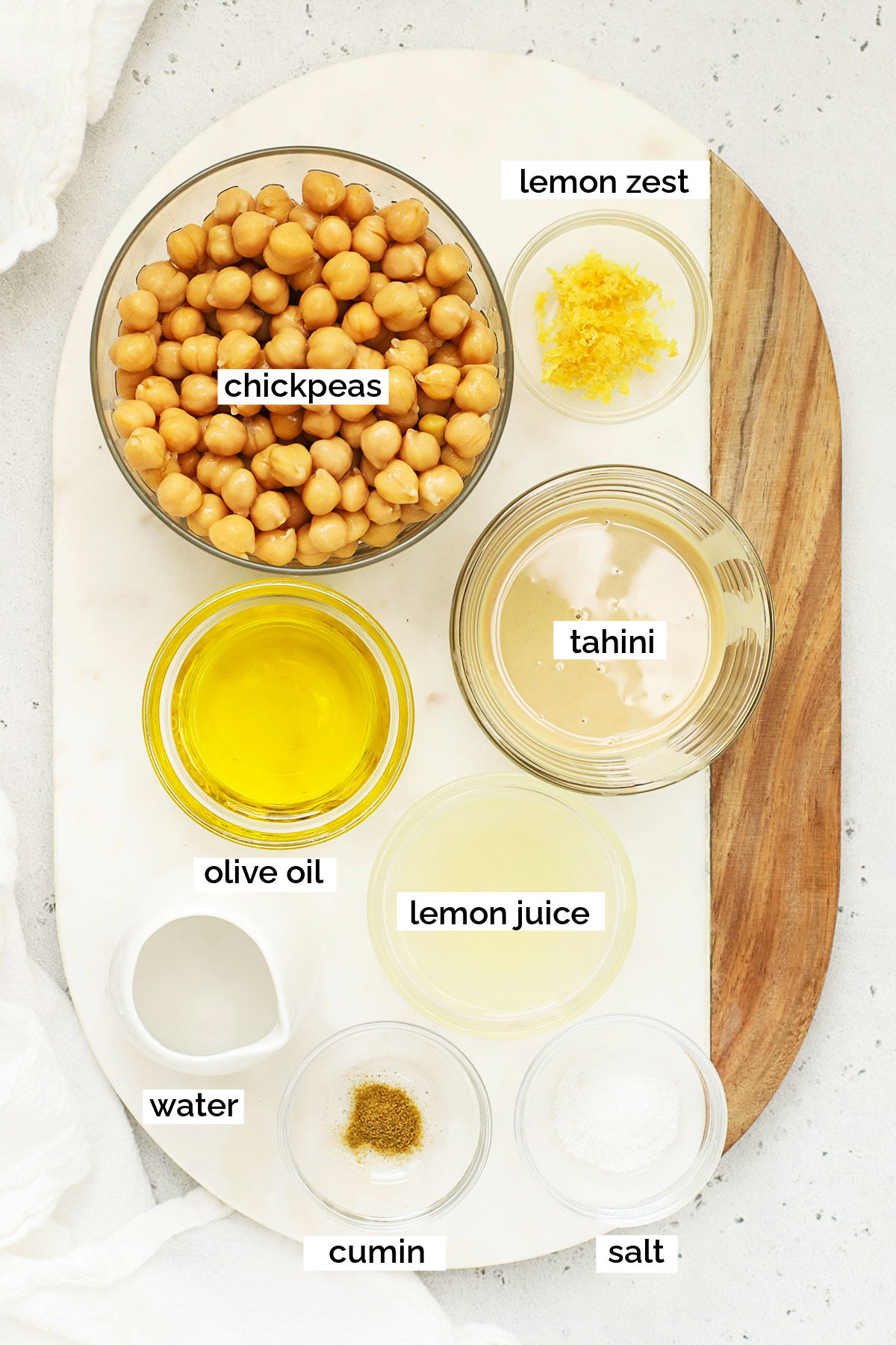 ingredients for homemade lemon hummus