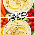 hummus with colorful veggies and gluten-free pretzel chips