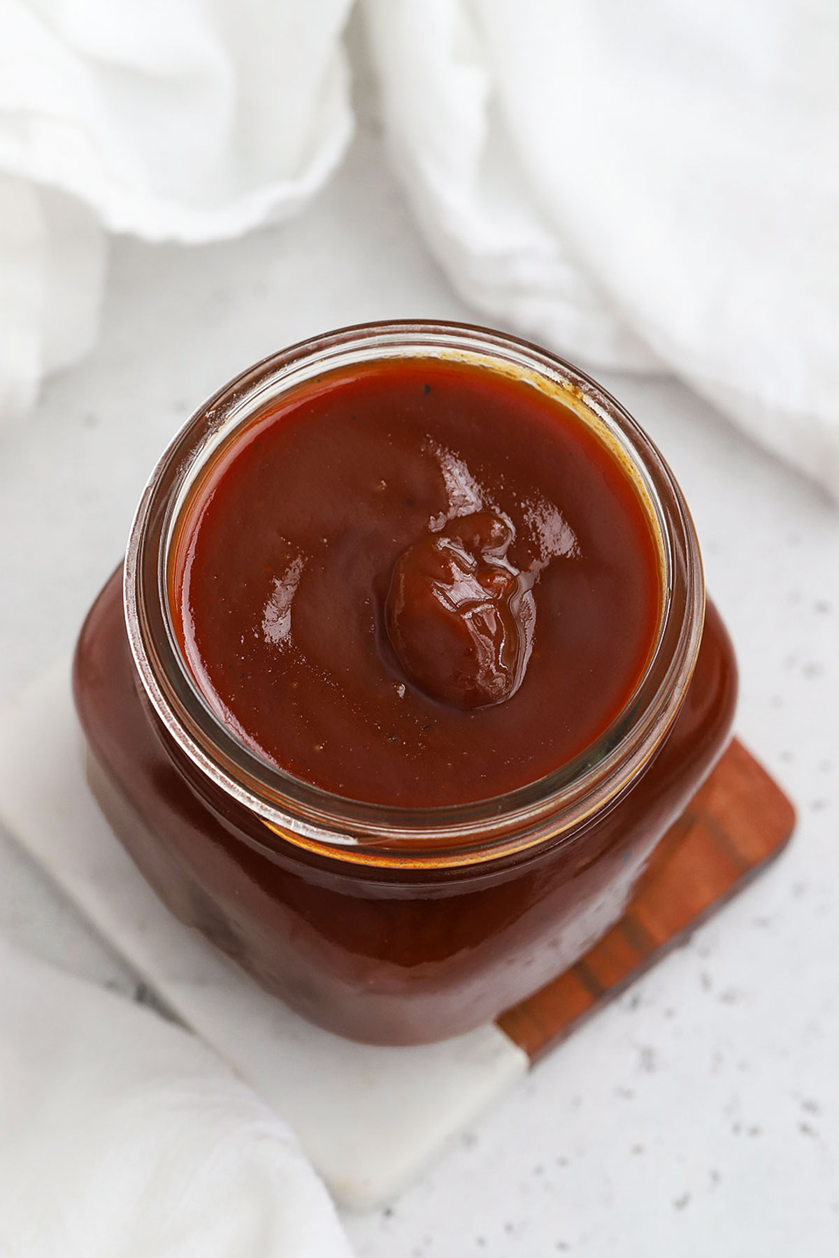 gluten-free bbq sauce in a glass jar