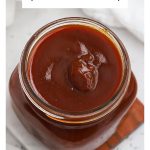 homemade gluten-free bbq sauce in a glass jar