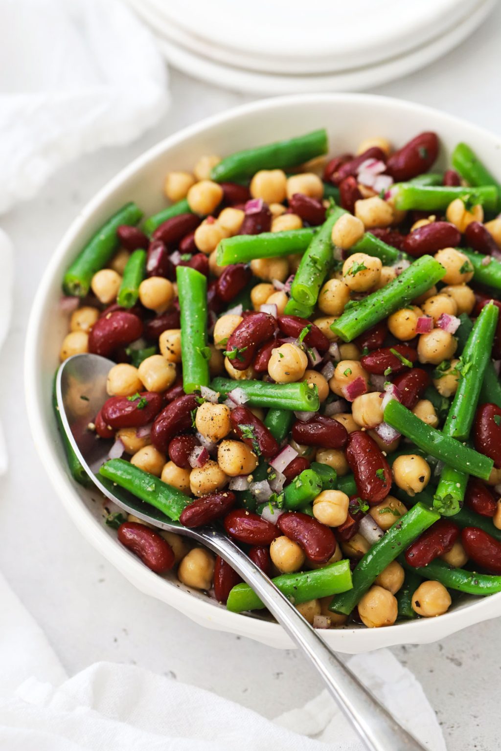 Healthy 3-Bean Salad Recipe (Naturally Sweetened)