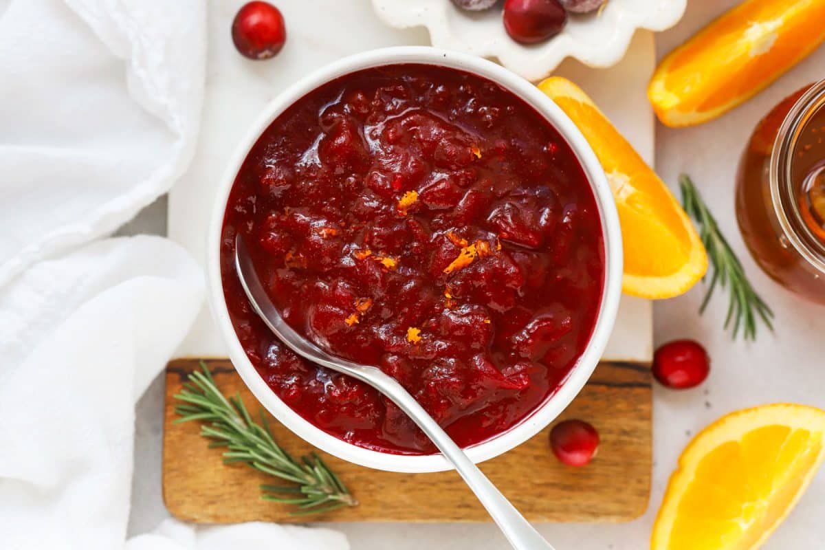 Healthy Orange Honey Cranberry Sauce - One Lovely Life