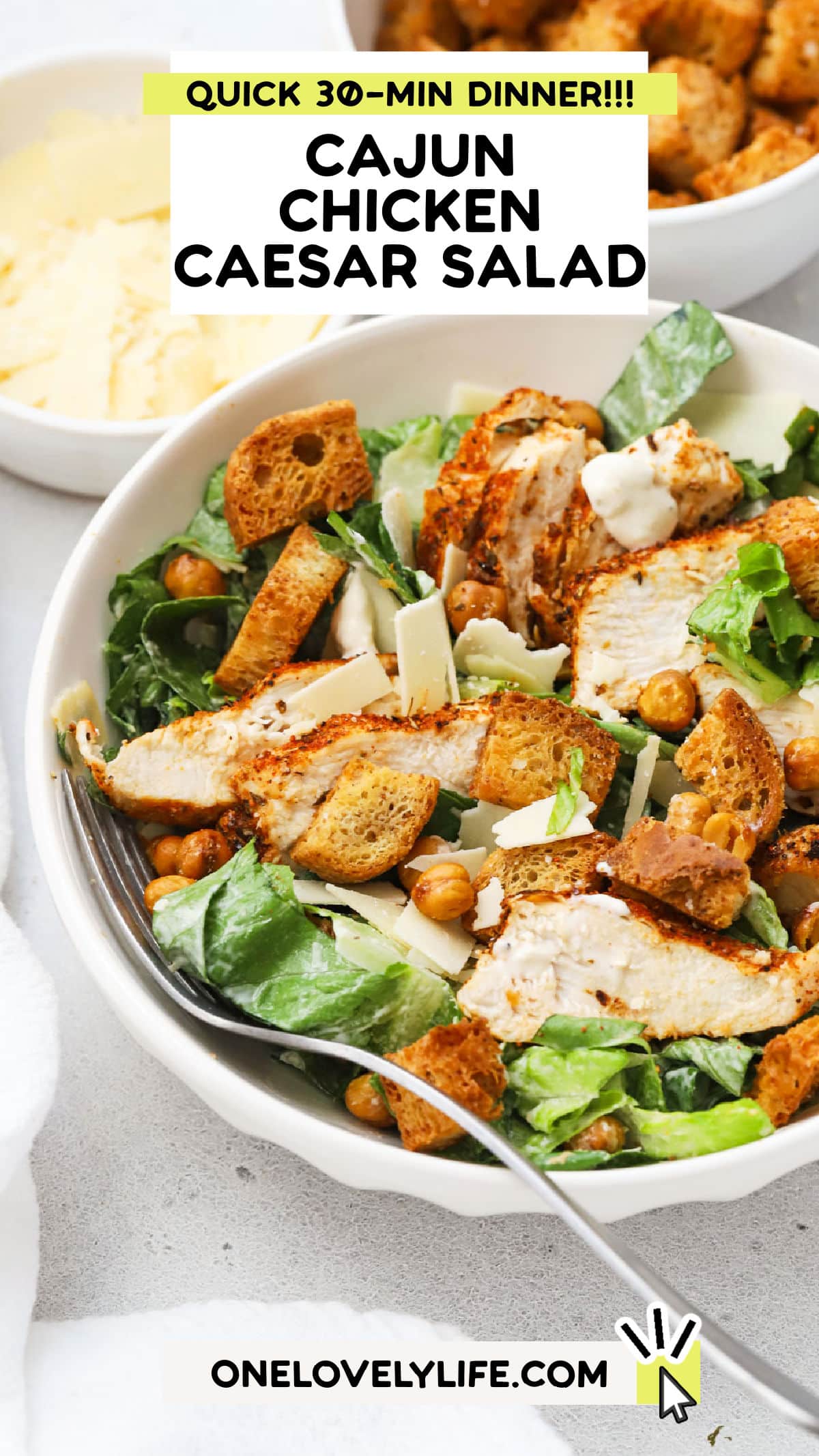 Easy Cajun Chicken Caesar Salad (Gluten-Free!)