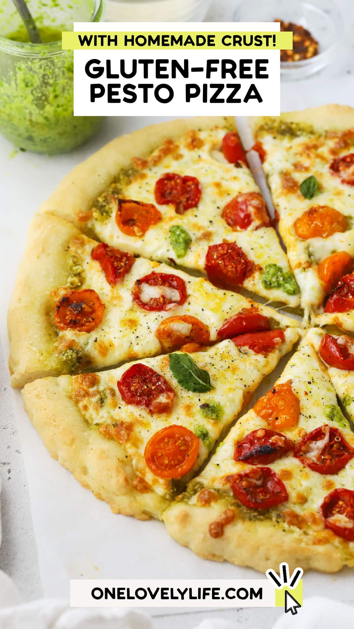 Posta Pazzo Easy Pesto Pizza (With Homemade Gluten-Free Crust!)
