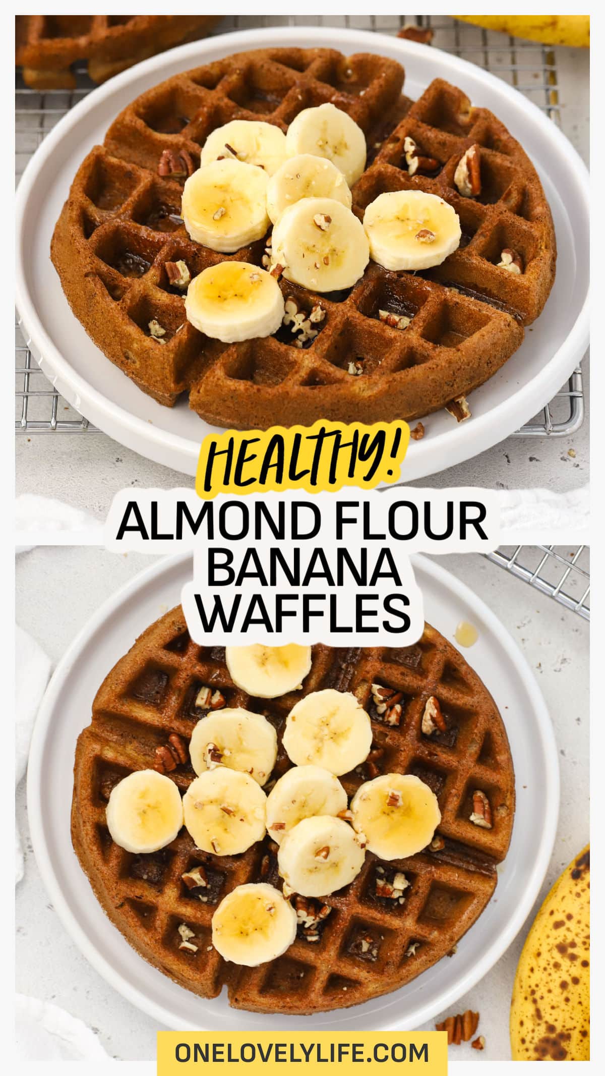 Fluffy Almond Flour Banana Waffles (Gluten-Free!)